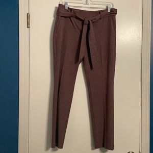 Purple ankle pants w/ belt